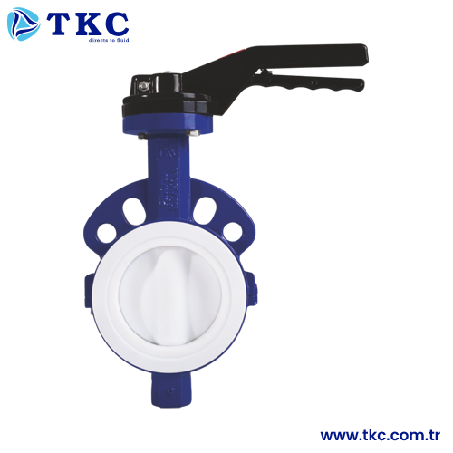 TKC3433 Wafer Type Butterfly Valve Pure Seat PTFE and PTFE Disc